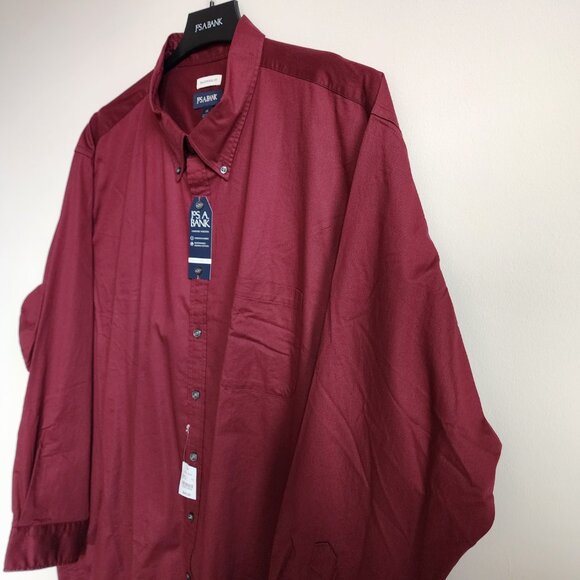 3XL Red Shirt Maroon Burgundy Jos A Bank New Oxford Button Down Traditional Fit - Picture 12 of 16